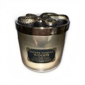 Ltd. Ed. Bath & Body Works Wicked Vanilla Woods Snake Lid 3-Wick Candle 14.5 oz